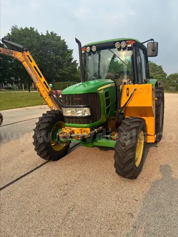 2010 John Deere 6430 Premium Tractor with Tiger Boom Mower