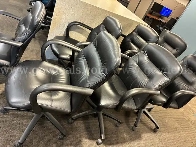 Executive Conference Chair, High Back, Leather Seat - Lot of 7 pieces