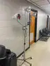 1 lot of 7 dryer chairs and one heat lamp