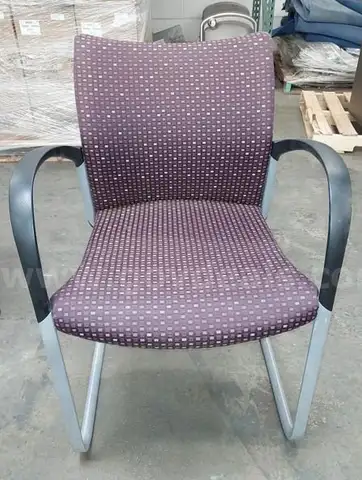 Lot of Purple Patterned Office Chairs