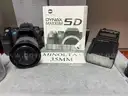 Minolta 35 MM Camera, External Flash, 4 Memory Cards and Case