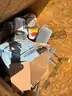 One box of misc paint cans, other items