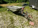1985 Monark Aluminum Boat with Holsc Trailer