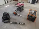 Assorted Gas powered tools, generators/backpack blower/ Chainsaw,