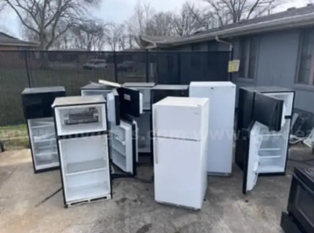 Lot of Old Appliances (2) Stoves, (8) Refrigerators, and Windows