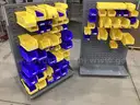 2 rolling carts with bins
