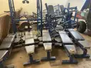 Lot of Miscellaneous Disassembled Weight Room Equipment