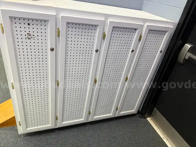 Set of two (2) wooden lockers