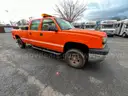 2005 Chevy 2500HD Duramax 4X4 Quad cab pickup truck with tool box.
