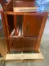 Executive Wooden Desk With Glass Top and Cabinet