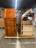 Executive Wooden Desk With Glass Top and Cabinet