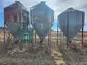 Lot of (3) Grain Bins / Metal Scrap