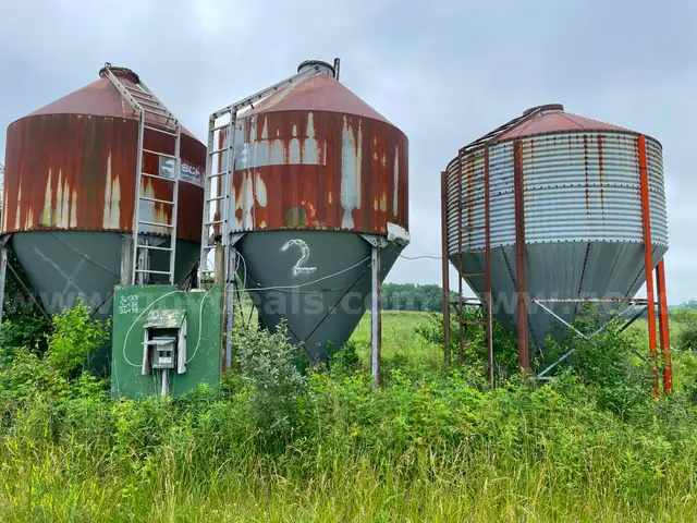Lot of (3) Grain Bins / Metal Scrap