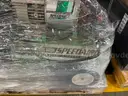 Lot of JD Traveling Tractor Sprinkler, Air Compressors, Seed Spreader, and Other Tools