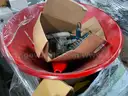 Lot of JD Traveling Tractor Sprinkler, Air Compressors, Seed Spreader, and Other Tools
