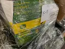 Lot of JD Traveling Tractor Sprinkler, Air Compressors, Seed Spreader, and Other Tools