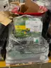 Lot of JD Traveling Tractor Sprinkler, Air Compressors, Seed Spreader, and Other Tools