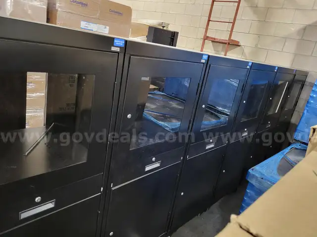 Lot of (6) Lockable Computer Cabinets
