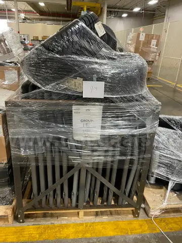 Pallet of (4) Goodyear P235/55/R17 Tires and Metal/Steel Vehicle Partitions