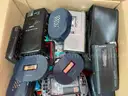 Lot of Mifi Devices, Tape Recorders, Blank Tapes, and Headphones