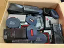 Lot of Mifi Devices, Tape Recorders, Blank Tapes, and Headphones