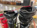 Lot of (3) Portable Oil Drain Tanks and Misc. Drain Pans