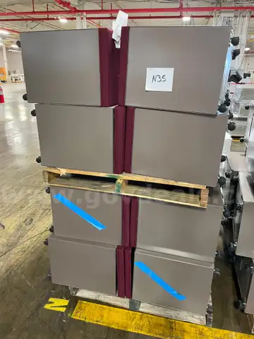 Lot of Metal File Cabinets with Cushion Tops and Wheels