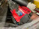 Lot of a John Deere 54&#x22; Snow Plow, Vehicle Jack, Air Tank, and Trimmer