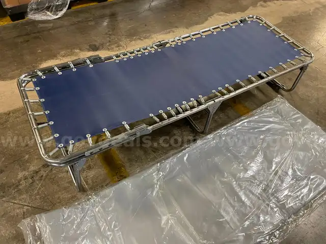 Lot of (11) Heavy Duty Steel Folding Beds/Cots with Pads *NEW/UNUSED*