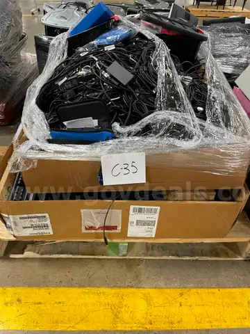 Lot of Used Keyboards, Misc. Computer Cables, Domino Game Set, and Chess Clock