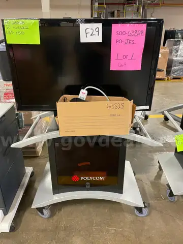 Polycom Media Cart with LG TV and Conference Equipment