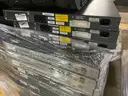 Lot of Network Routers, Large Display Monitors, Air Compressor, and Other Electronics
