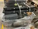 Lot of Network Routers, Large Display Monitors, Air Compressor, and Other Electronics