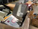 Lot of Monitor Stands, Office Supplies, and Coffee Makers