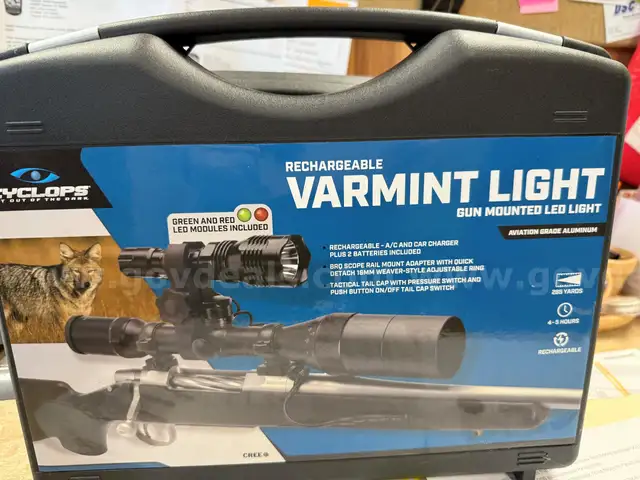 Lot of Gun Mounted Varmint Lights and a Accessory Bag