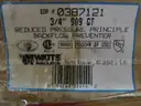 Watts # 0387121 3/4&#x22; New Unused Reduced Pressure Backflow Preventer