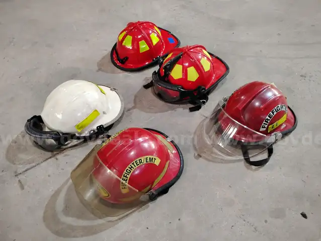 Lot of Five Fire Fighter Helmets
