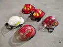 Lot of Five Fire Fighter Helmets