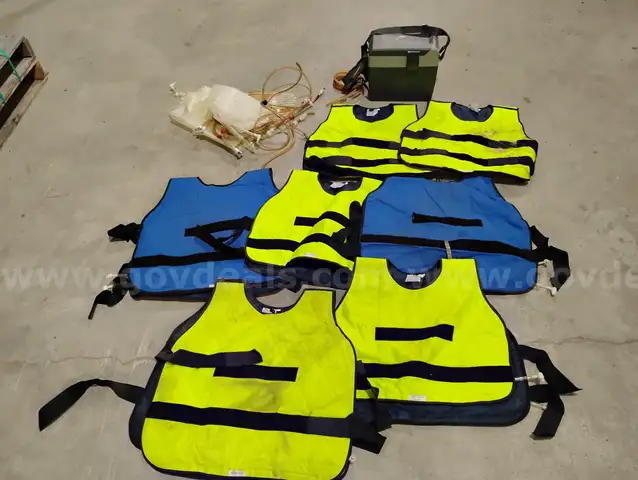 Seven Uline Cool Vests w/ Water Chiller Unit