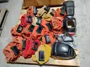 Lot of 16 Leather Welding Hoods w/ Extras