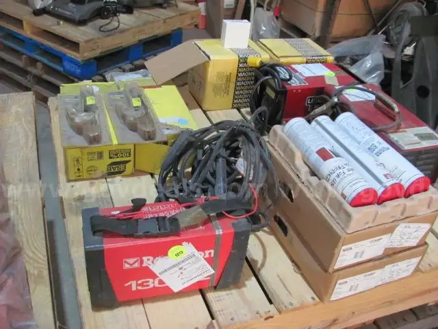 1 Pallet Lot of Misc Welding  Items:  Arc Welders, Stud Welders, Cables + More