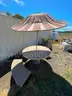 Lot of Concrete Outdoor Patio Furniture and Planters
