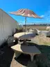 Lot of Concrete Outdoor Patio Furniture and Planters