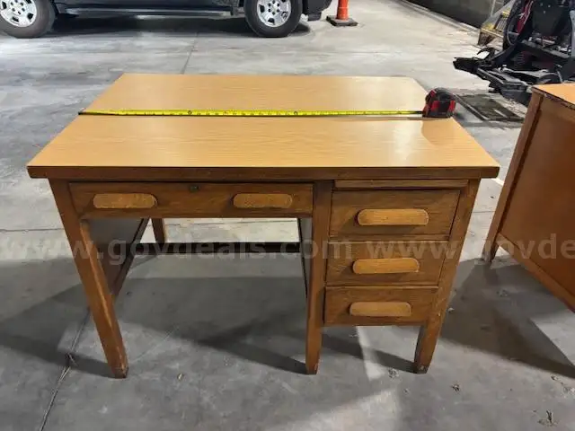 Vintage wooden teacher desk
