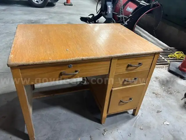 Vintage wooden teacher desk