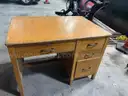 Vintage wooden teacher desk