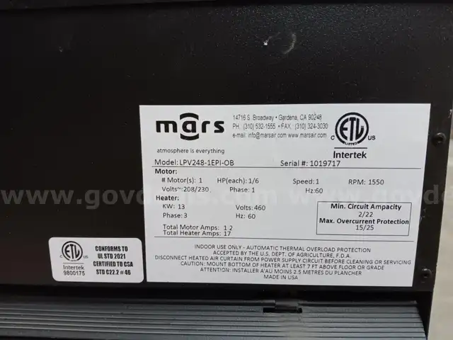 Mars Electric Entryway Heater