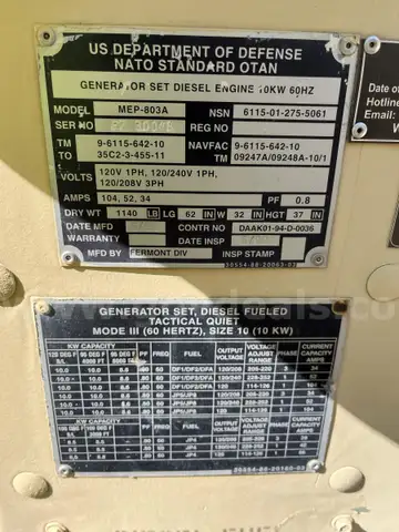 Military-Grade Diesel Generator – MEP-803A