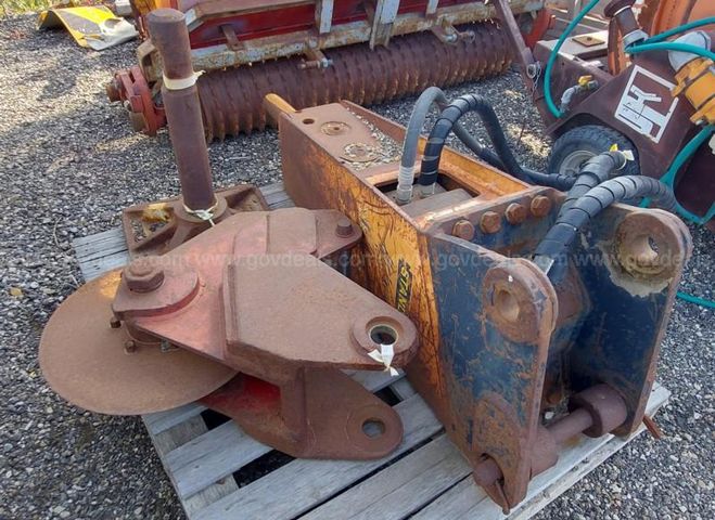 Lot of Two (2) Backhoe Attachments: Asphalt Cutter & Hydraulic Hammer ...