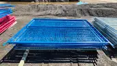 Lot of Eighty-Nine (89) Construction Fence Panels with Forty Four (44) Related Items